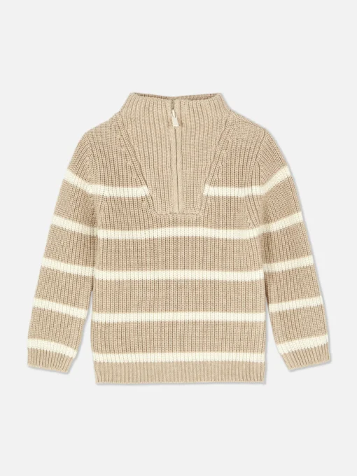 Striped Funnel Neck Sweater