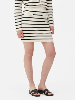 Striped Knit Mini Skirt