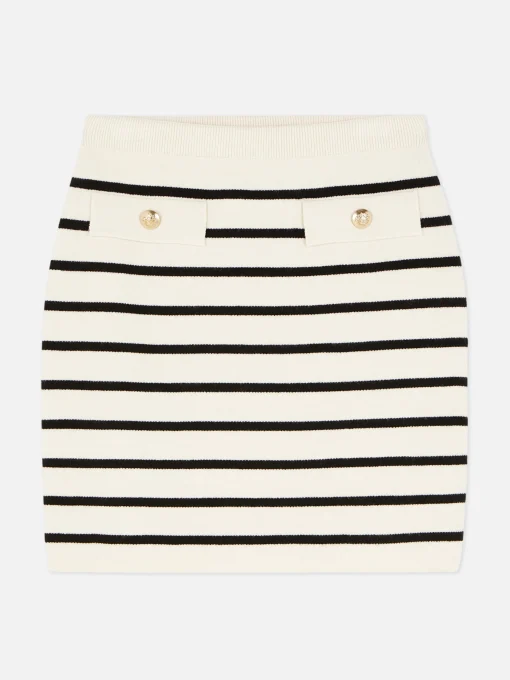 Striped Knit Mini Skirt