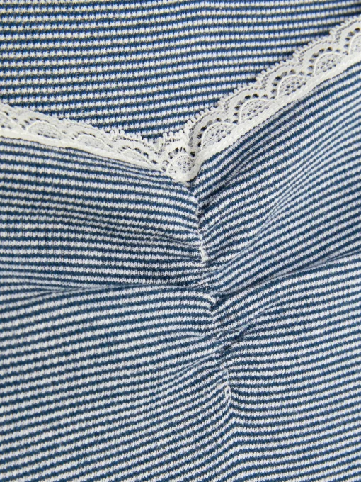 Striped Lace Trim T-Shirt