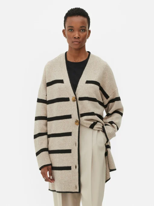 Striped Longline Cardigan