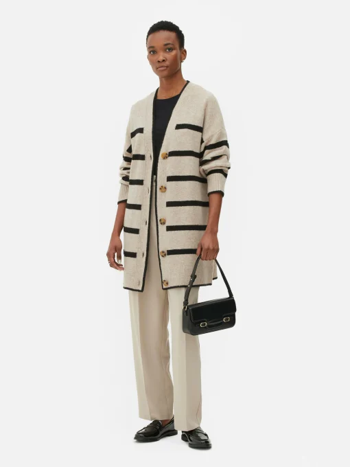 Striped Longline Cardigan