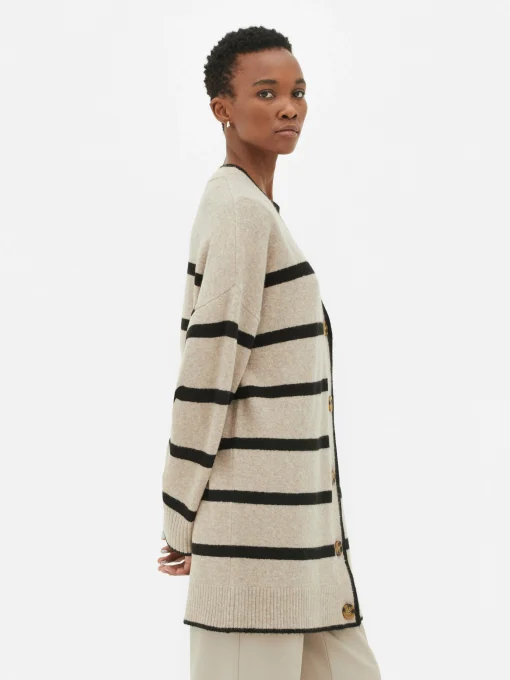 Striped Longline Cardigan