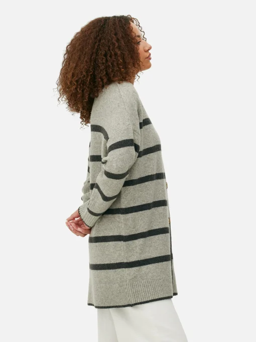 Striped Longline Cardigan