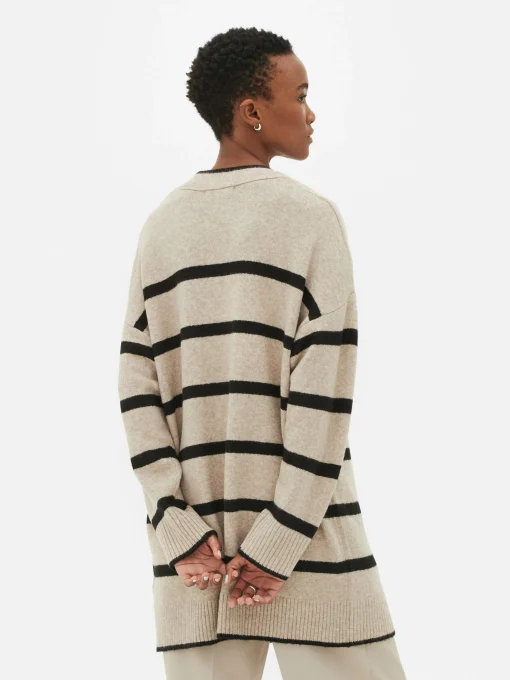 Striped Longline Cardigan