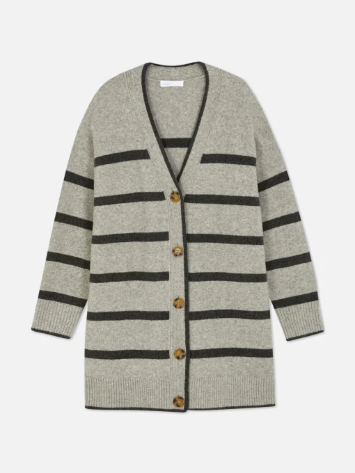 Striped Longline Cardigan