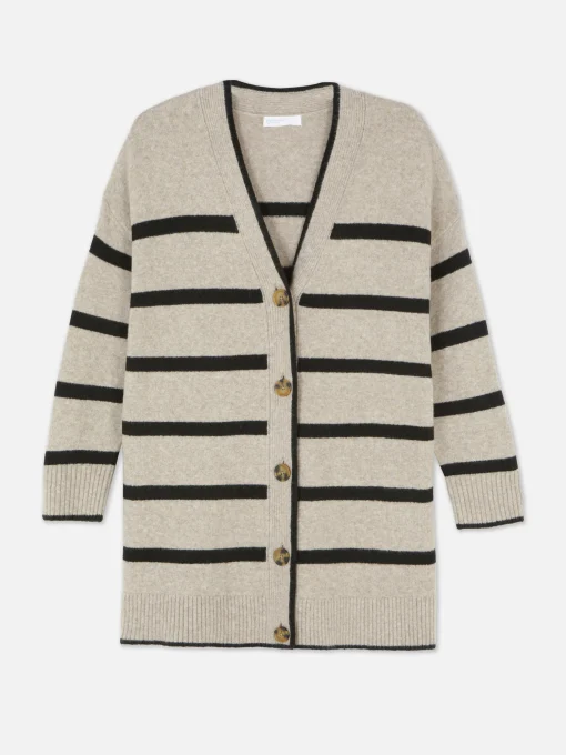 Striped Longline Cardigan