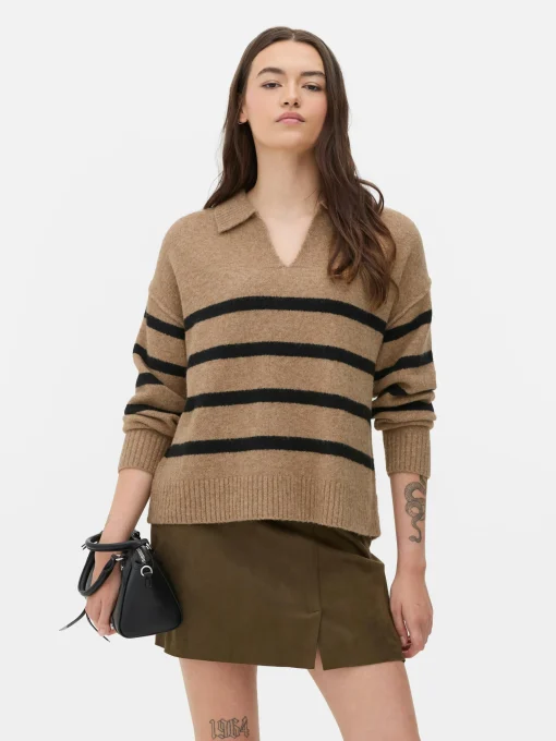 Striped Polo Sweater