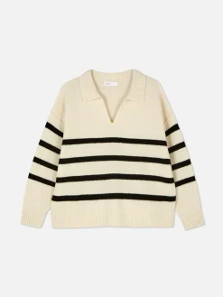 Striped Polo Sweater