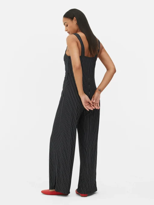 Striped Sleeveless Jumpsuit