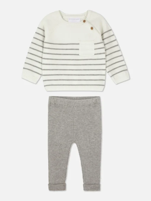 Striped Sweater And Leggings Set