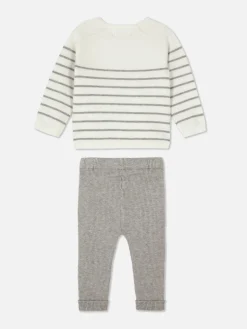 Striped Sweater And Leggings Set