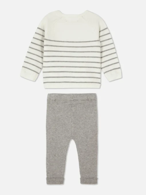 Striped Sweater And Leggings Set