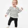 Striped Sweatshirt And Ribbed Leggings Set