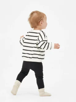 Striped Sweatshirt And Ribbed Leggings Set
