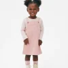 Striped T-Shirt And Corduroy Dress Set
