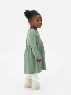Swiss Dot Knit Dress And Tights Set