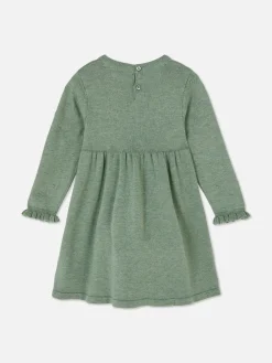 Swiss Dot Knit Dress And Tights Set