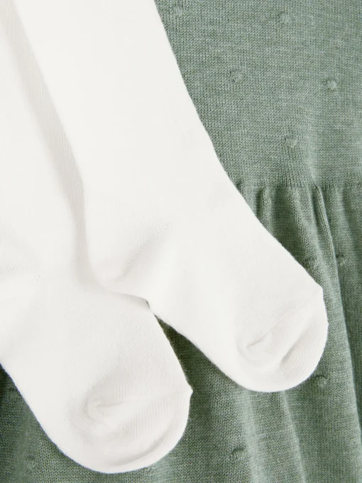 Swiss Dot Knit Dress And Tights Set