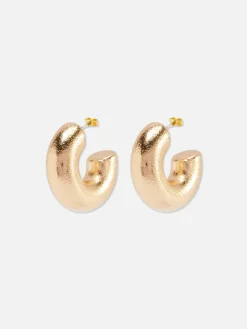 Textured Chunky Hoop Earrings