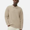 Textured Polo Sweater