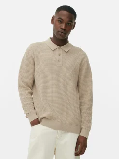 Textured Polo Sweater