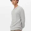 Textured Polo Sweater