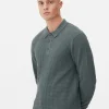 Textured Polo Sweater