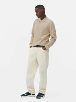 Textured Polo Sweater