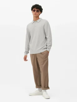 Textured Polo Sweater