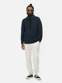 Textured Polo Sweater