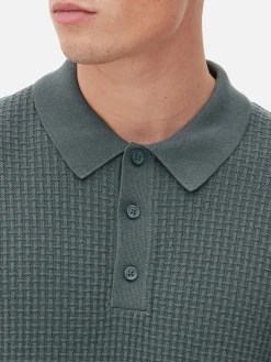 Textured Polo Sweater