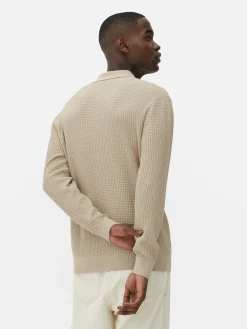 Textured Polo Sweater