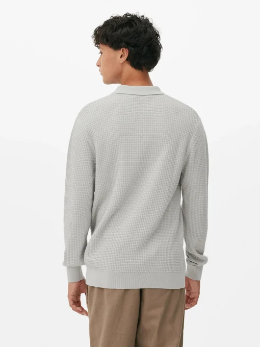 Textured Polo Sweater