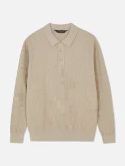 Textured Polo Sweater