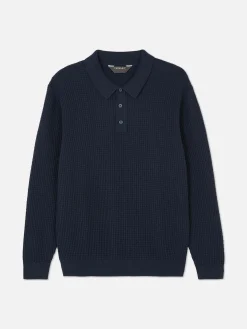 Textured Polo Sweater