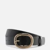 Textured Round Buckle Belt
