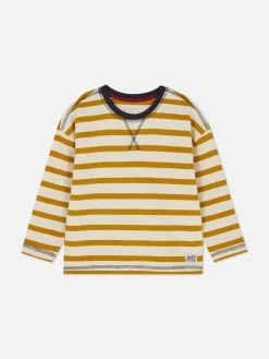Textured Striped Long Sleeve T-Shirt