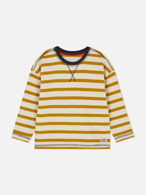 Textured Striped Long Sleeve T-Shirt