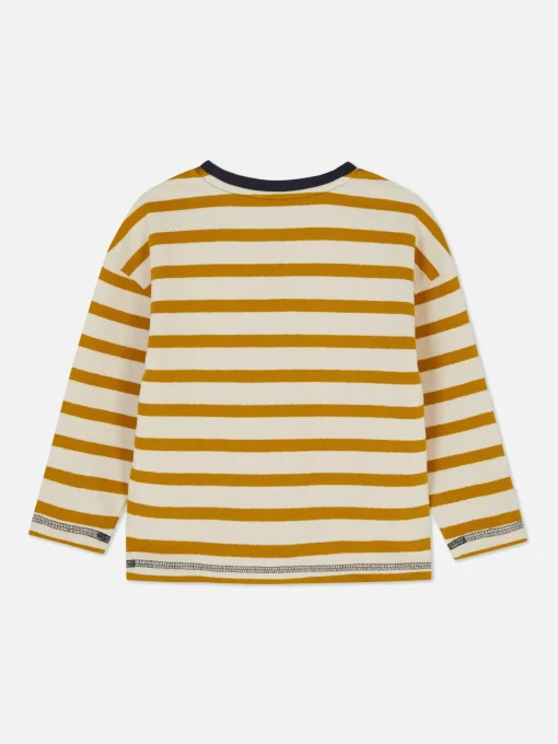 Textured Striped Long Sleeve T-Shirt
