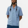 Textured Striped Short Sleeve Shirt