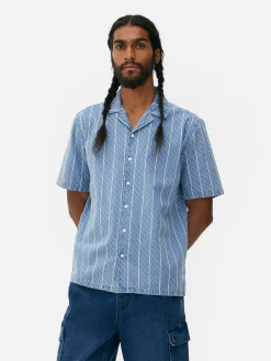Textured Striped Short Sleeve Shirt