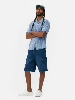 Textured Striped Short Sleeve Shirt