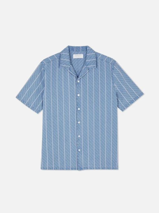 Textured Striped Short Sleeve Shirt