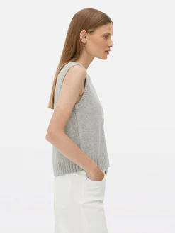 The Edit Ribbed Trim Knitted Vest