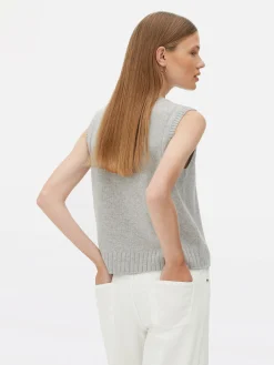 The Edit Ribbed Trim Knitted Vest