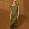 The Edit Satin Midi Dress