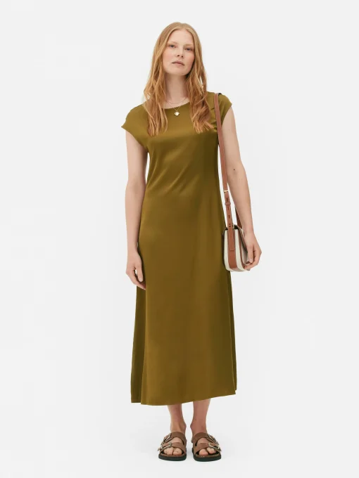 The Edit Satin Midi Dress