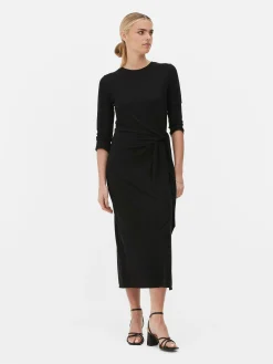 The Edit Side Tie Jersey Dress