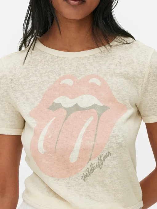 The Rolling Stones Logo Cropped T-Shirt